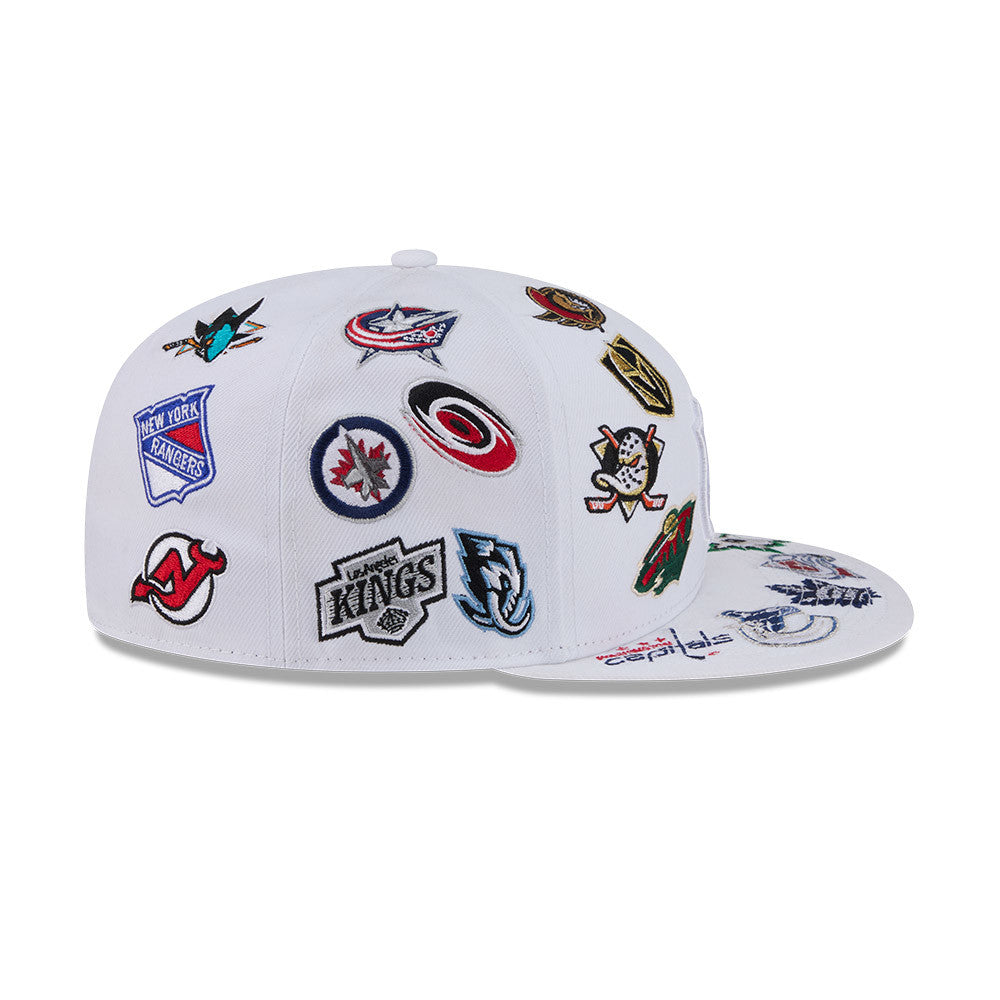 NHL Logo All Over Limited Edition New Era 59FIFTY Cap Weiß - STADIUMDREAMS