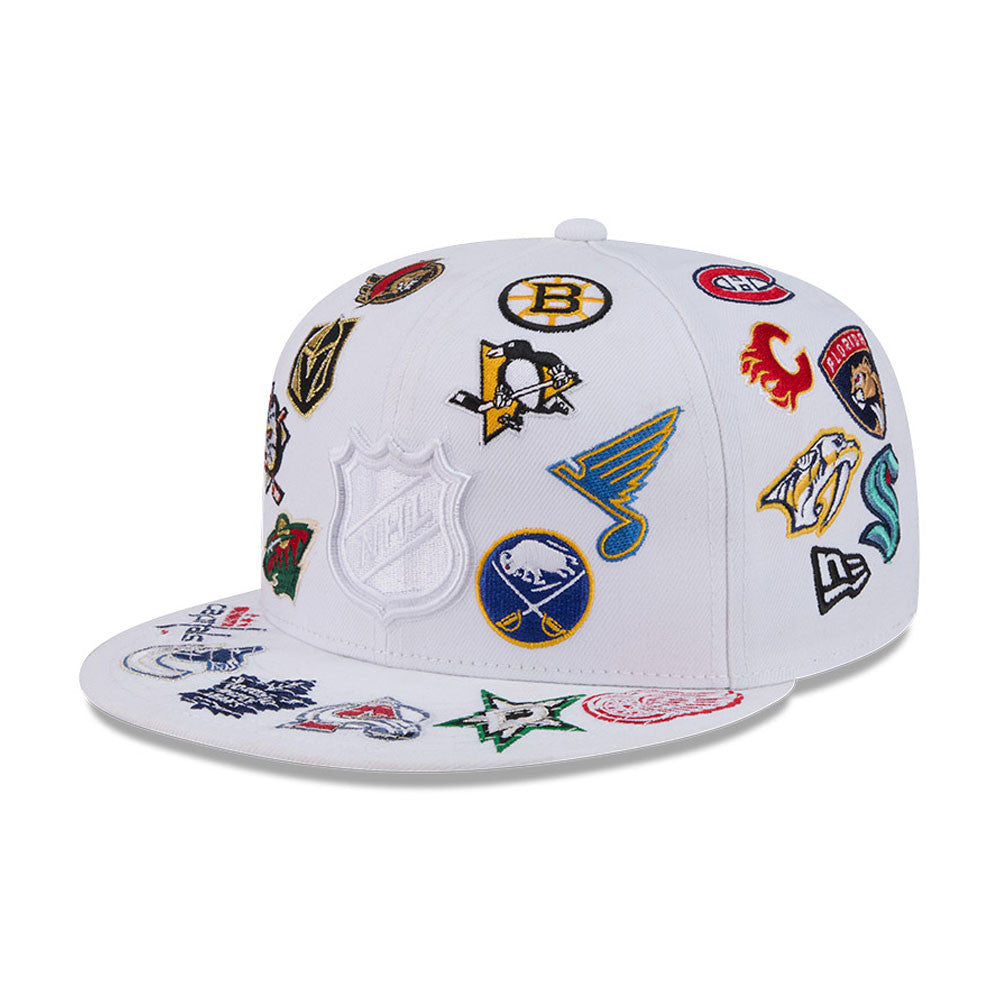 NHL Logo All Over Limited Edition New Era 59FIFTY Cap Weiß - STADIUMDREAMS