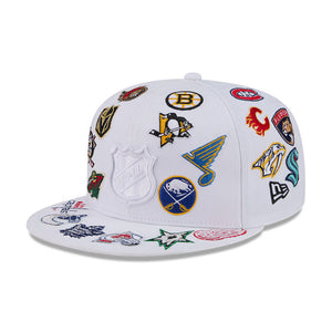 NHL Logo All Over Limited Edition New Era 59FIFTY Cap Weiß - STADIUMDREAMS