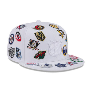 NHL Logo All Over Limited Edition New Era 59FIFTY Cap Weiß - STADIUMDREAMS