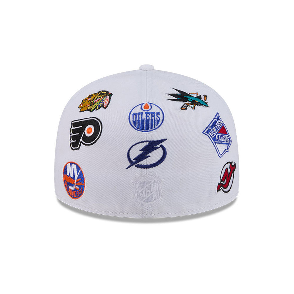 NHL Logo All Over Limited Edition New Era 59FIFTY Cap Weiß - STADIUMDREAMS
