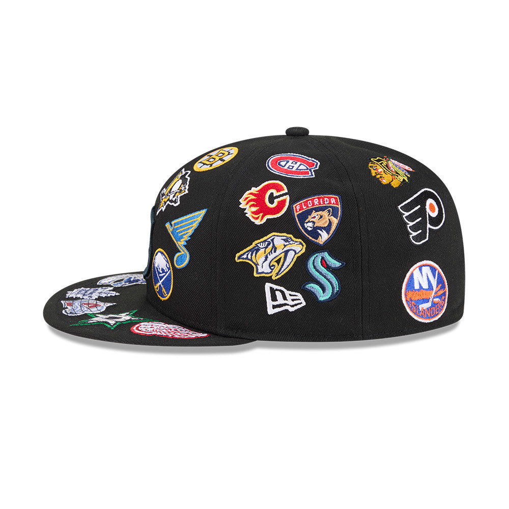 NHL Logo All Over Limited Edition New Era 59FIFTY Cap Schwarz - STADIUMDREAMS