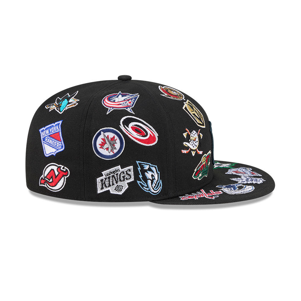 NHL Logo All Over Limited Edition New Era 59FIFTY Cap Schwarz - STADIUMDREAMS
