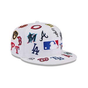MLB Logo All Over Limited Edition New Era 59FIFTY Cap Weiß - STADIUMDREAMS