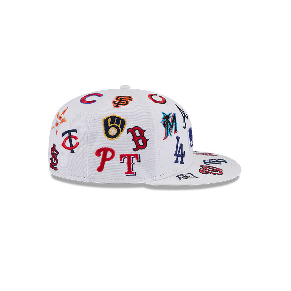MLB Logo All Over Limited Edition New Era 59FIFTY Cap Weiß - STADIUMDREAMS