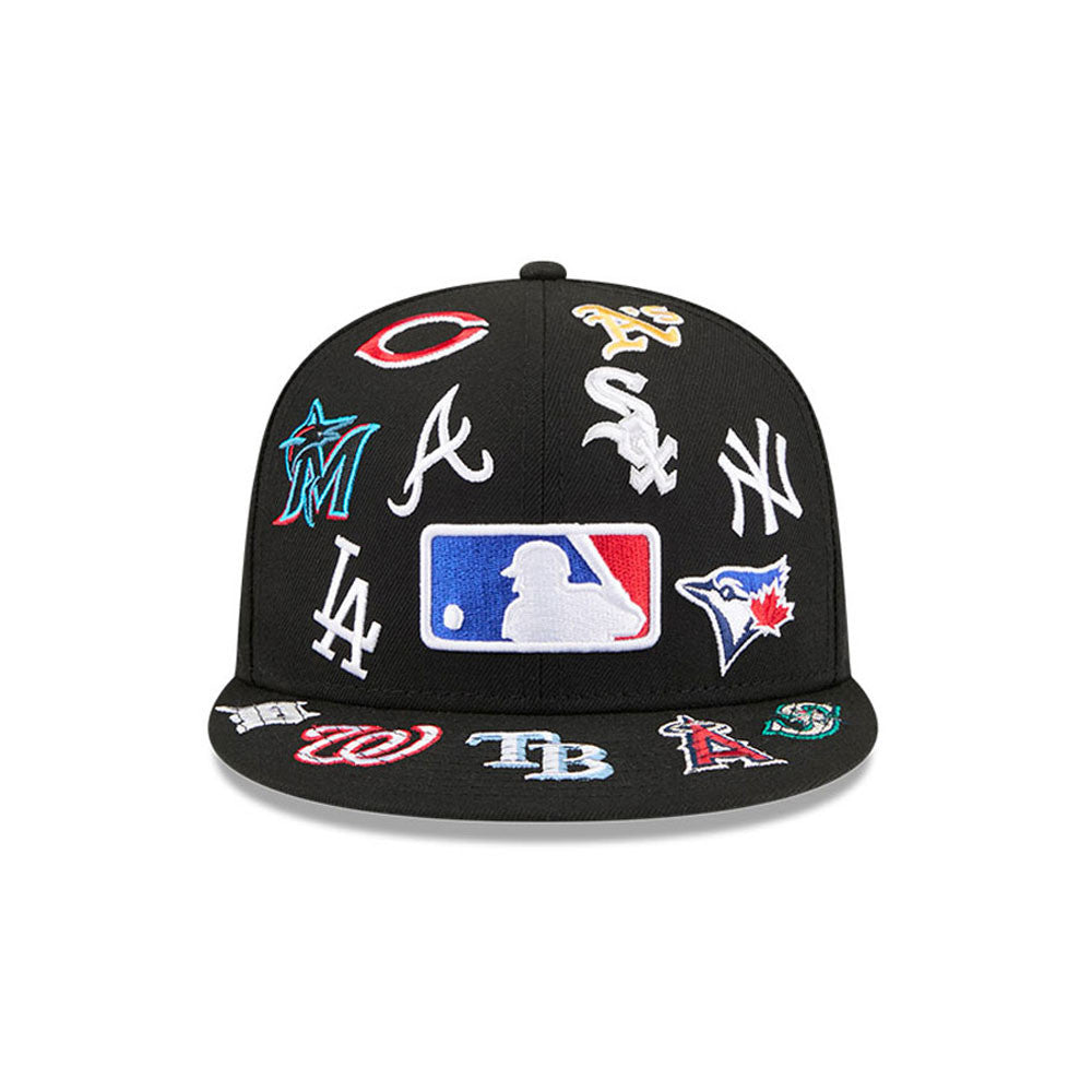 MLB Logo All Over Limited Edition New Era 59FIFTY Cap Schwarz - STADIUMDREAMS