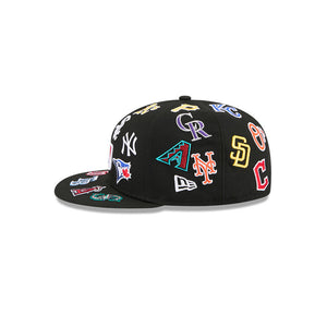 MLB Logo All Over Limited Edition New Era 59FIFTY Cap Schwarz - STADIUMDREAMS