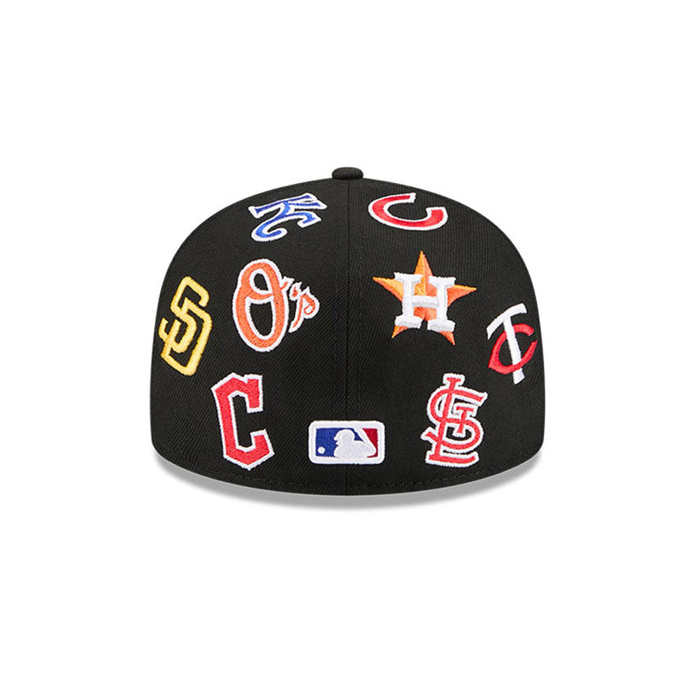 MLB Logo All Over Limited Edition New Era 59FIFTY Cap Schwarz - STADIUMDREAMS