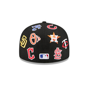 MLB Logo All Over Limited Edition New Era 59FIFTY Cap Schwarz - STADIUMDREAMS