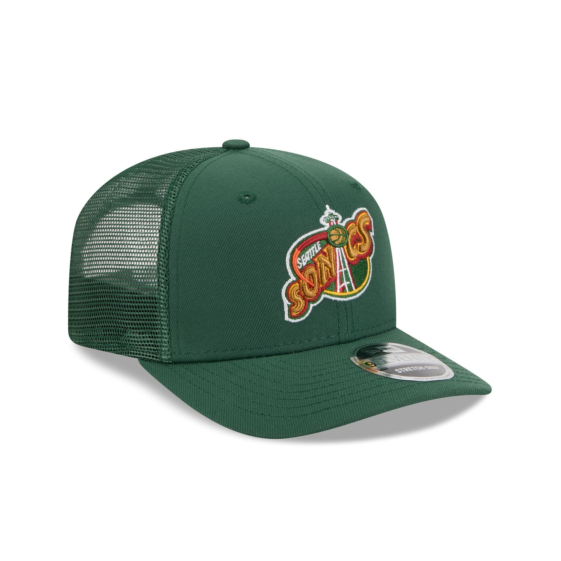 Seattle SuperSonics 1995 New Era Hardwood Classic Trucker Mesh NBA Cap Grün