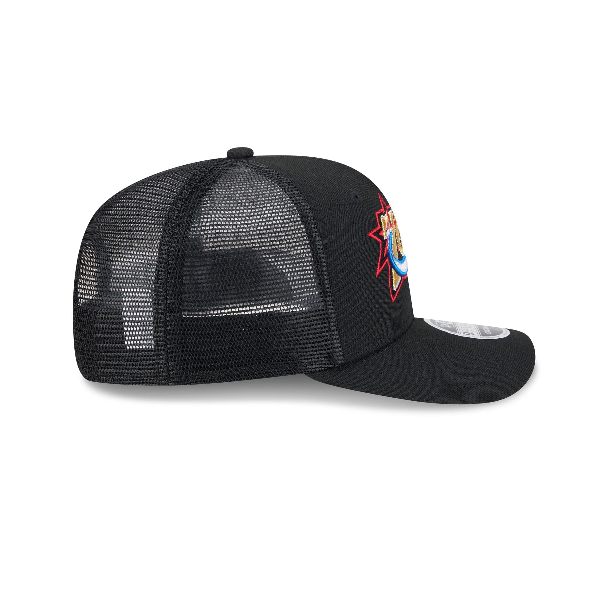 Philadelphia 76ers New Era Hardwood Classic Trucker Mesh NBA Cap Schwarz