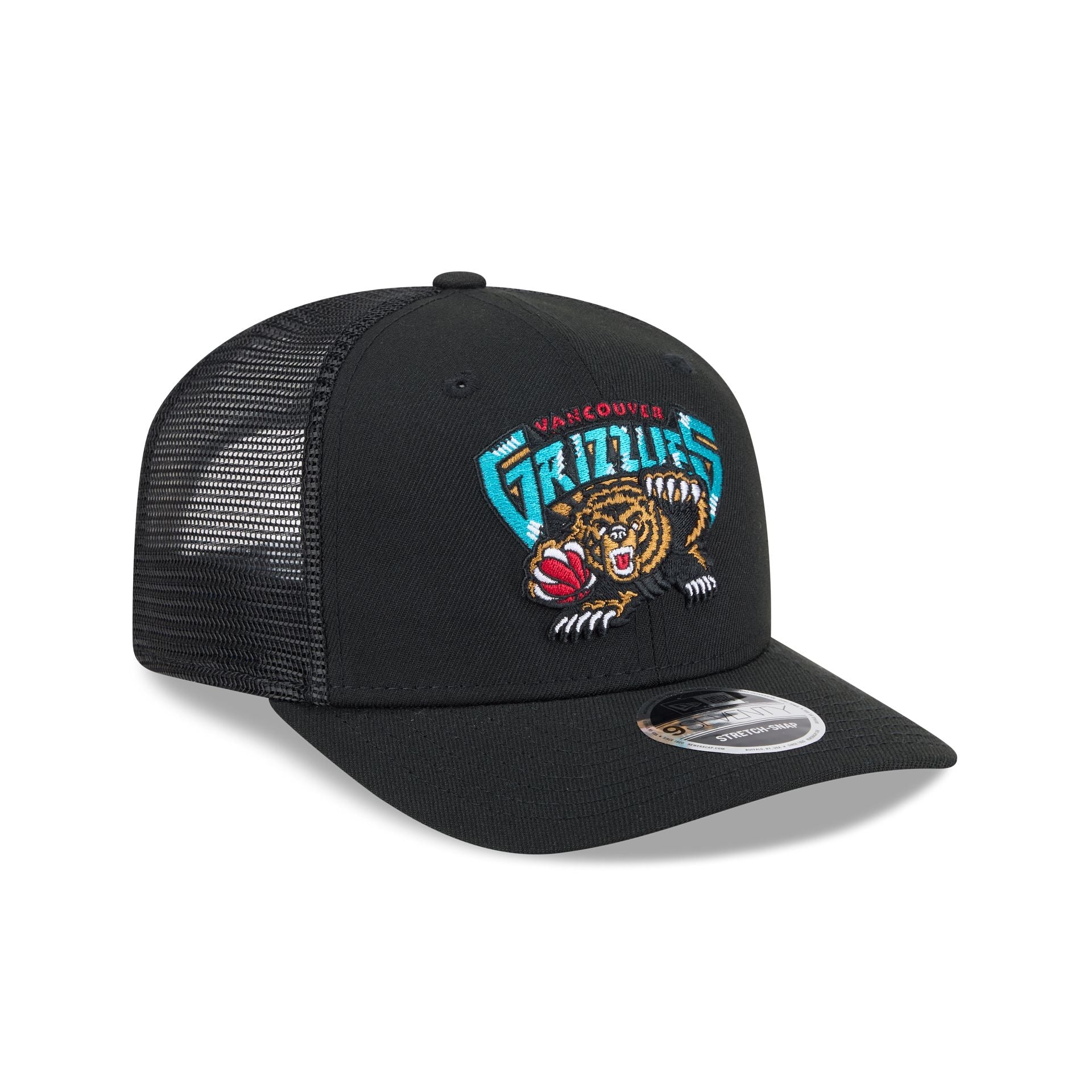 Vancouver Grizzlies New Era Hardwood Classic Trucker Mesh NBA Cap Schwarz