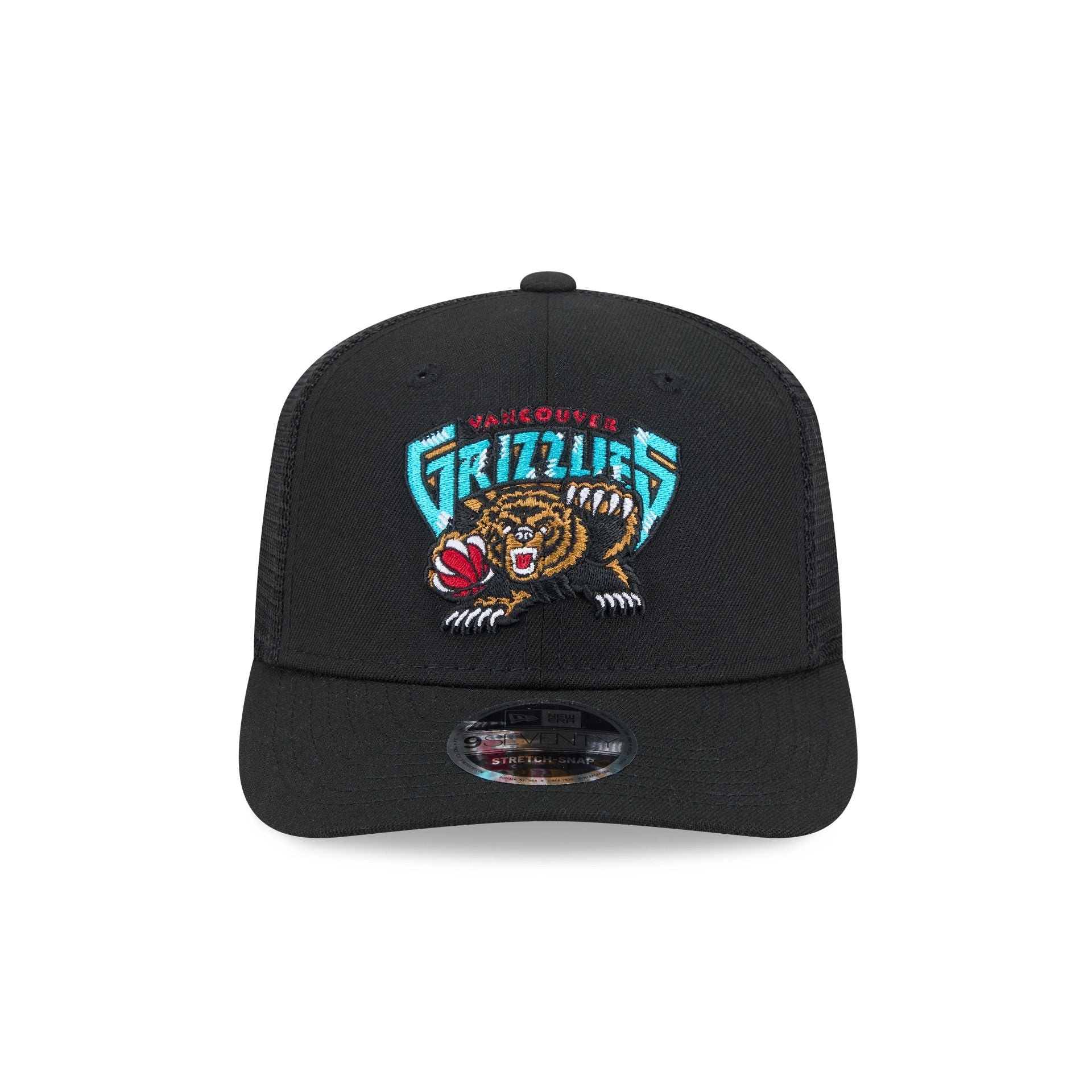 Vancouver Grizzlies New Era Hardwood Classic Trucker Mesh NBA Cap Schwarz