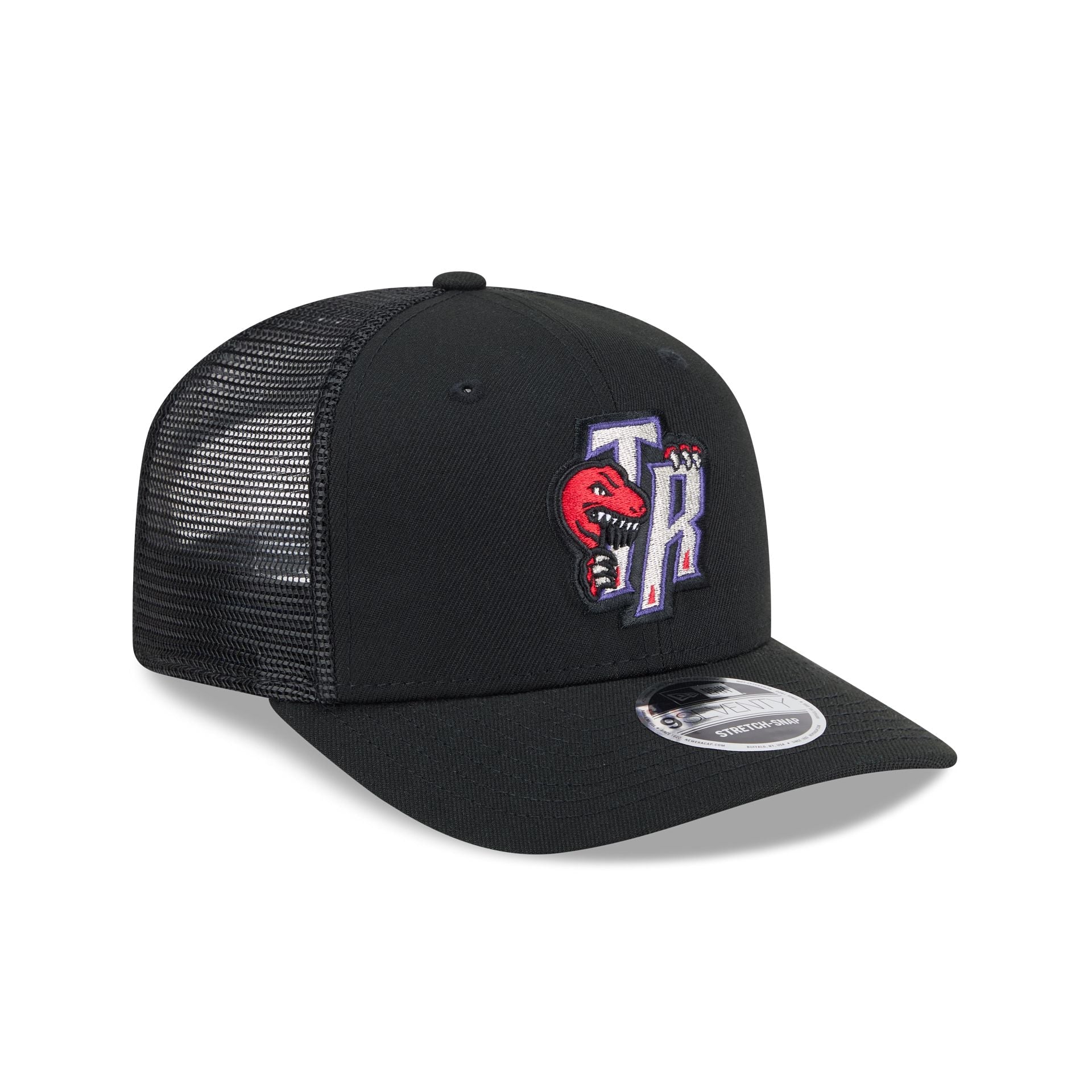 Toronto Raptors New Era Hardwood Classic Trucker Mesh NBA Cap Schwarz