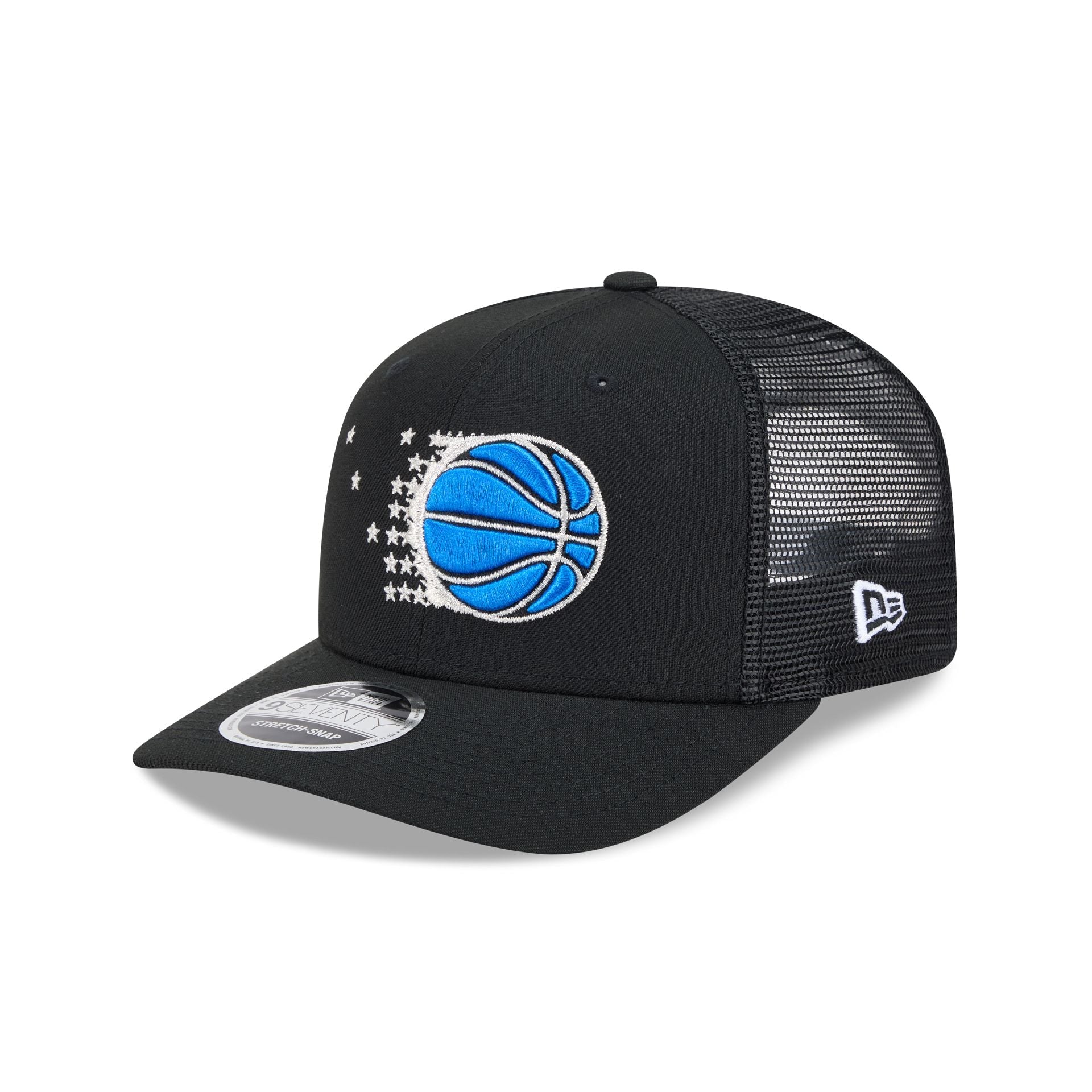 Orlando Magic New Era Hardwood Classic Trucker Mesh NBA Cap Schwarz
