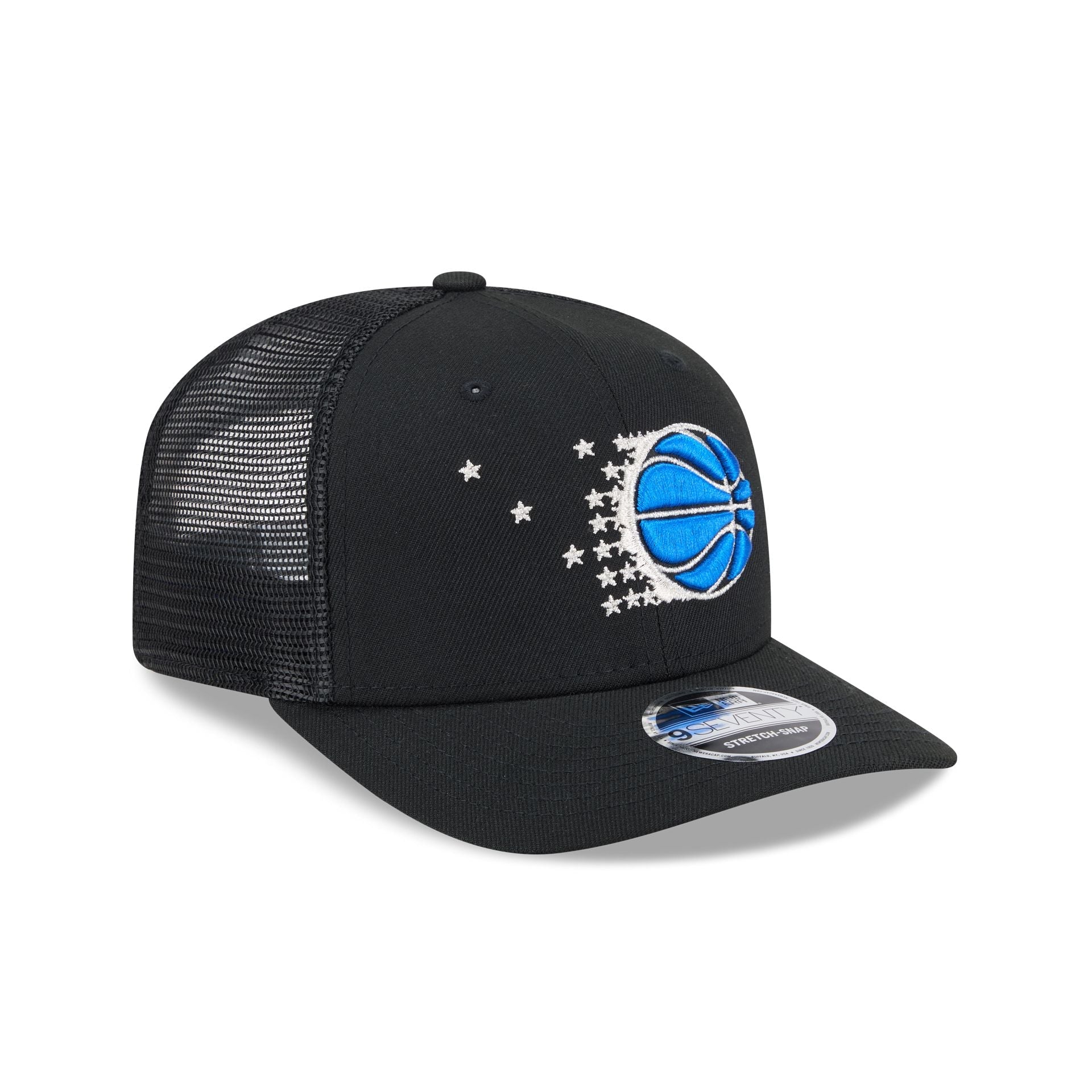 Orlando Magic New Era Hardwood Classic Trucker Mesh NBA Cap Schwarz