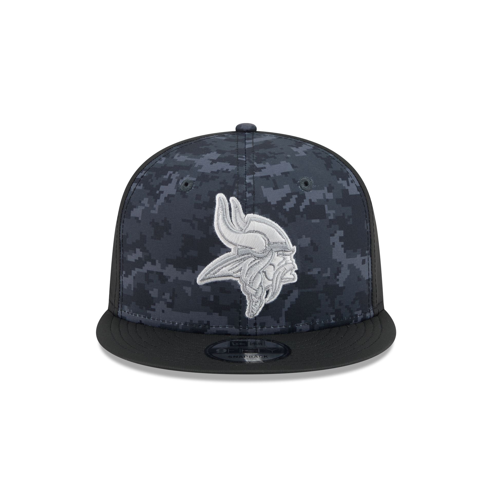 Minnesota Vikings New Era 2026 NFL Salute to Service 9FIFTY Snapback Cap Camouflage Schwarz