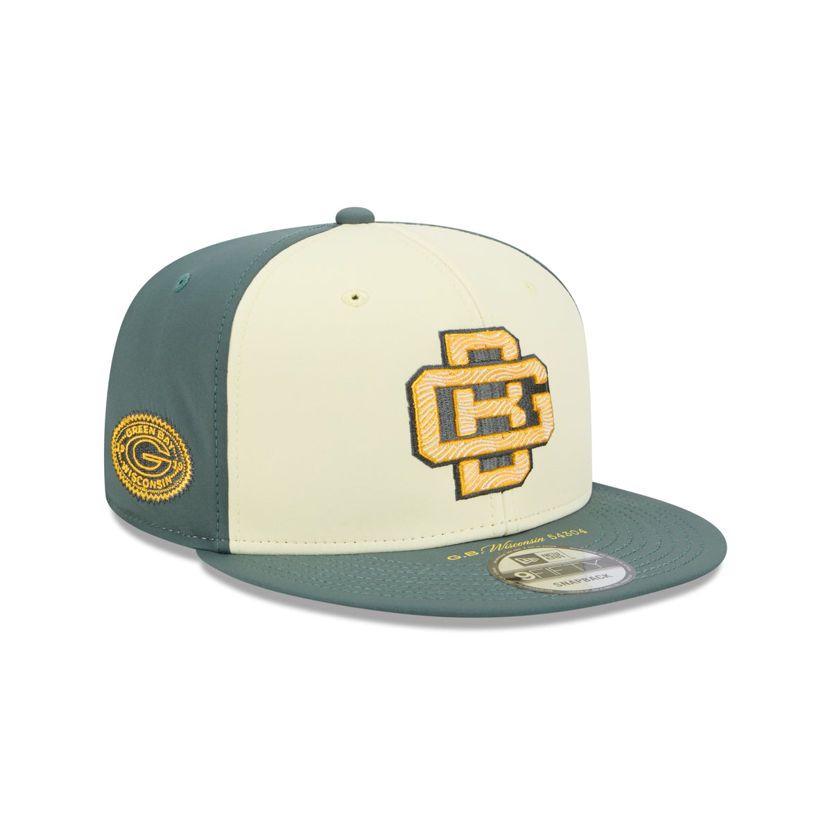 Grüne NEW ERA Green Bay Packers NFL 2026 Rivalries 9FIFTY Snapback Cap, seitliche Ansicht, sportliches Design