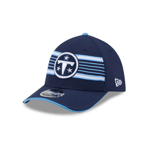 Neue Era Tennessee Titans NFL Rivalries 39THIRTY Flex Cap in Navy und Blau, mit Team-Logo auf der Vorderseite.