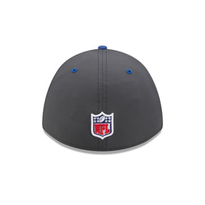 Graue New Era Cap mit Indianapolis Colts NFL Rivalries 2026 Logo, 39THIRTY Flex Cap, detailreiche Ansicht