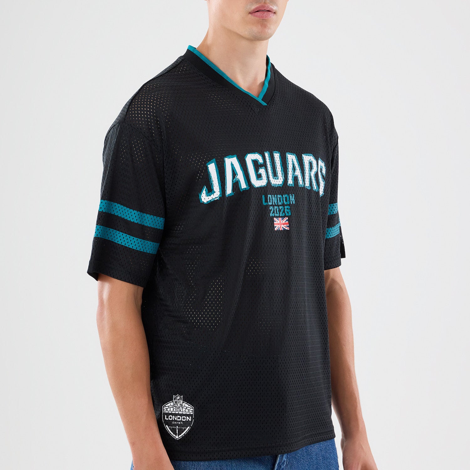 Jacksonville Jaguars New Era 2026 London Game NFL Backprint Mesh Trikot Schwarz