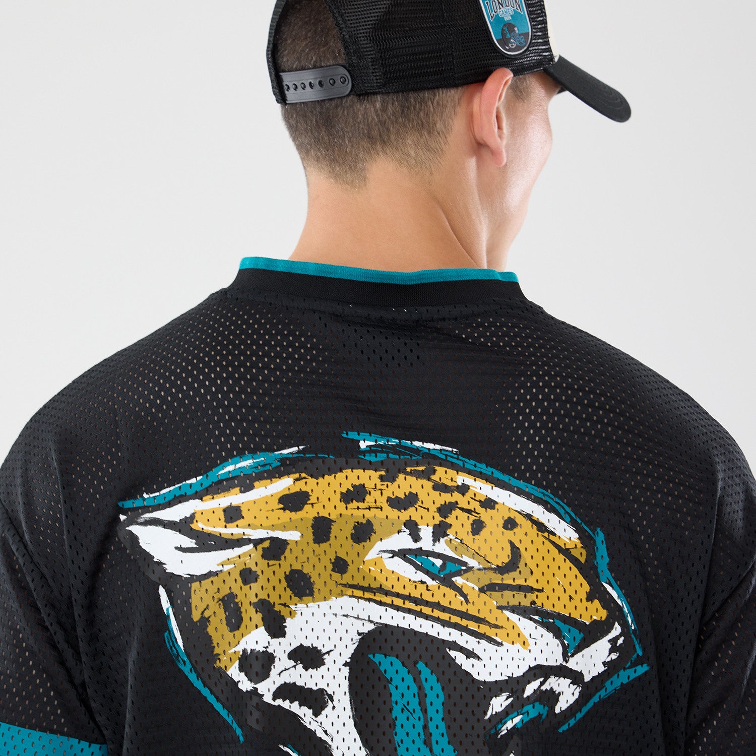 Jacksonville Jaguars New Era 2026 London Game NFL Backprint Mesh Trikot Schwarz