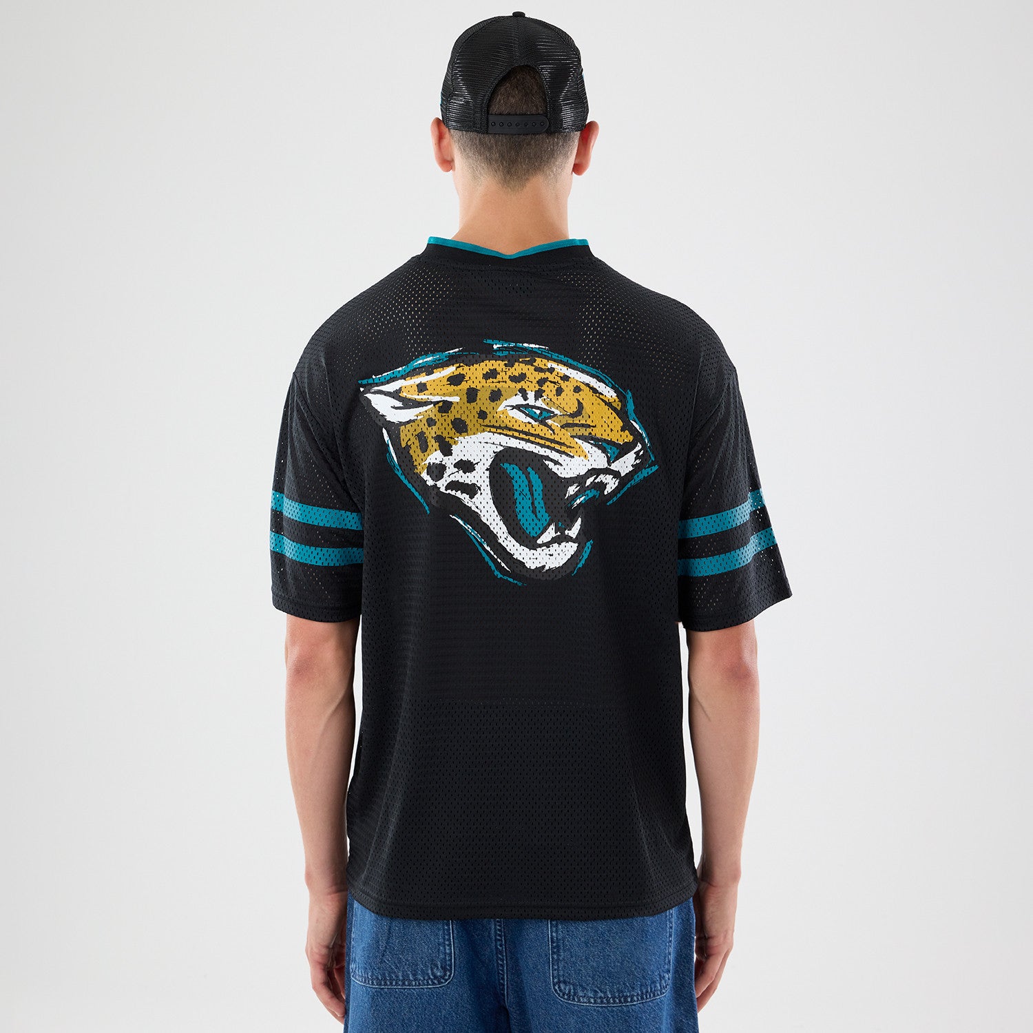 Jacksonville Jaguars New Era 2026 London Game NFL Backprint Mesh Trikot Schwarz
