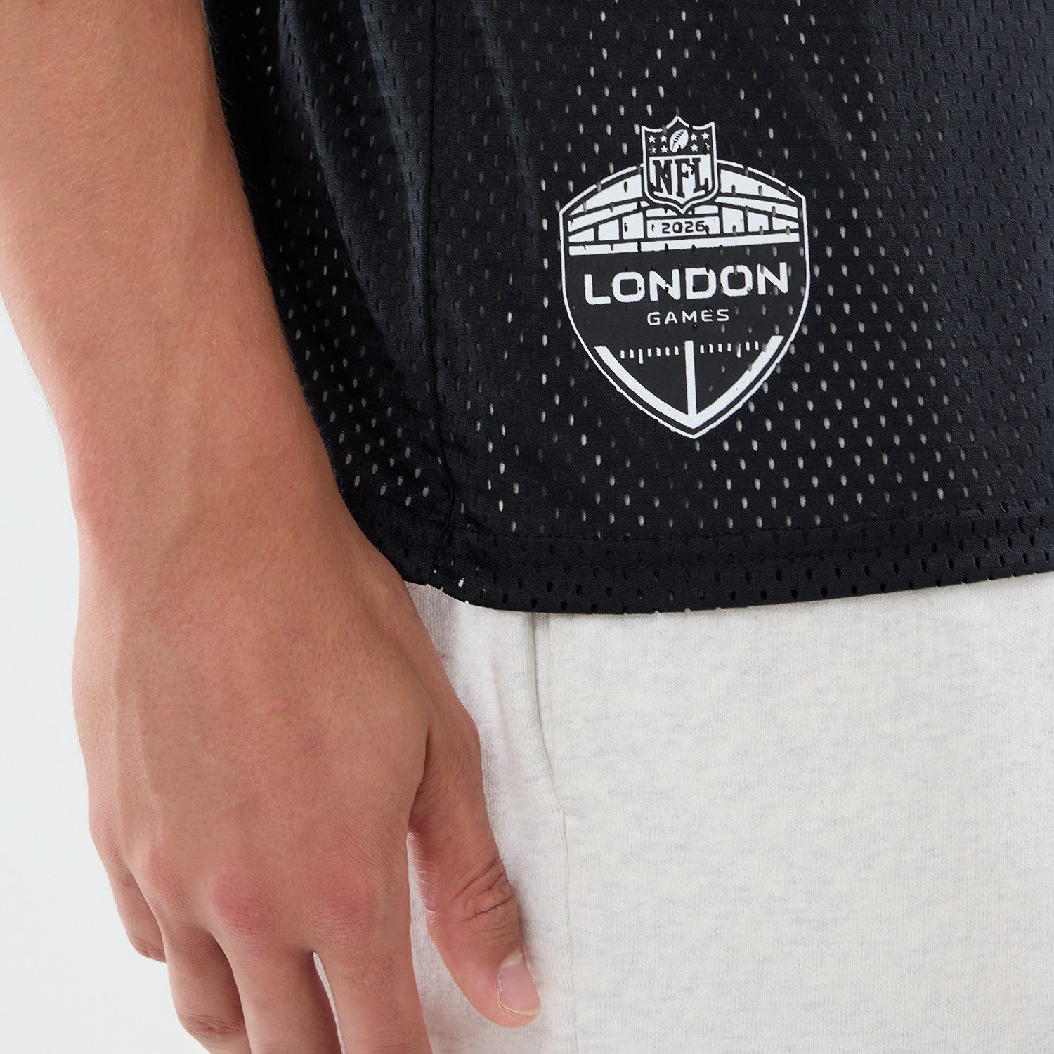 Washington Commanders New Era 2026 London Game NFL Backprint Mesh Trikot Schwarz