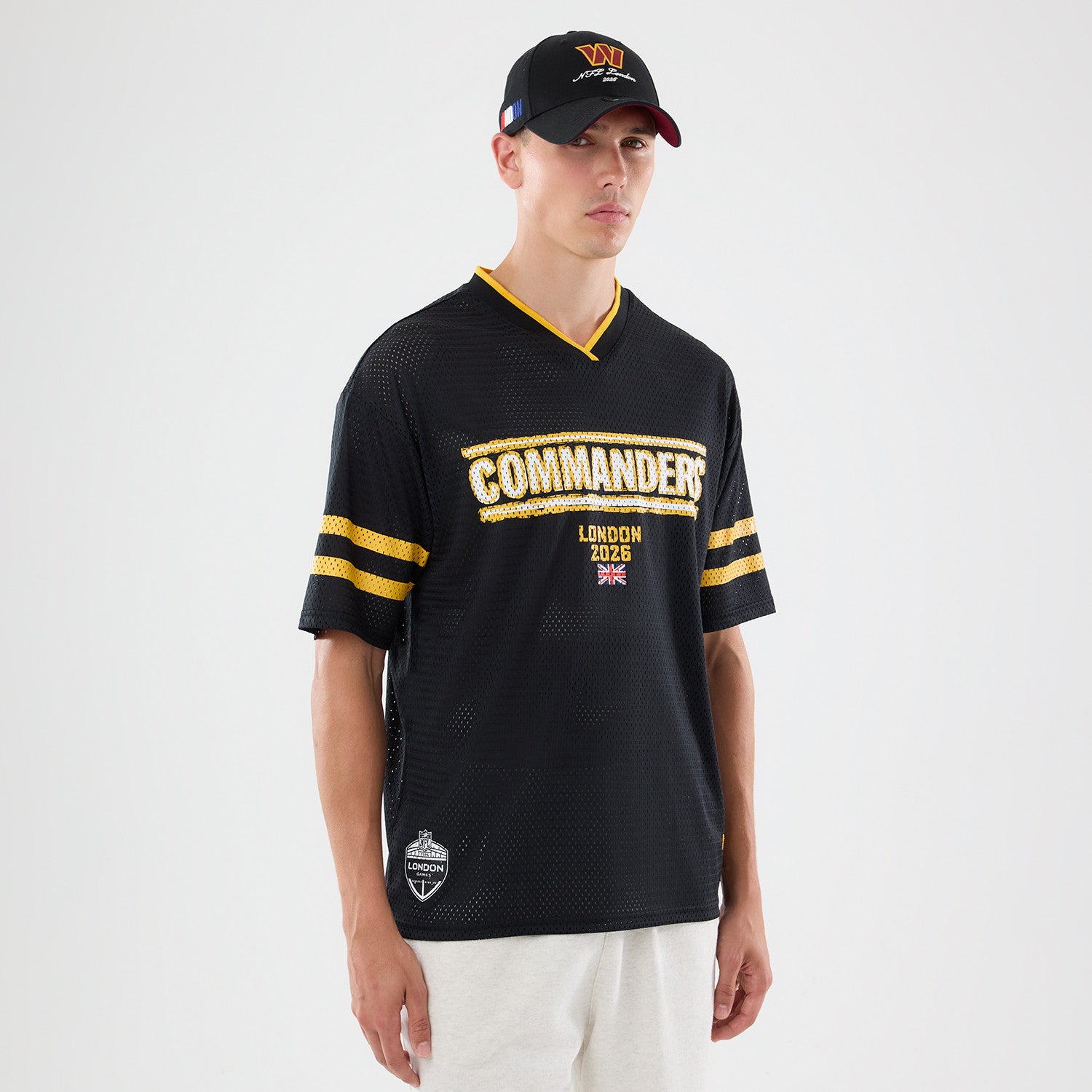 Washington Commanders New Era 2026 London Game NFL Backprint Mesh Trikot Schwarz