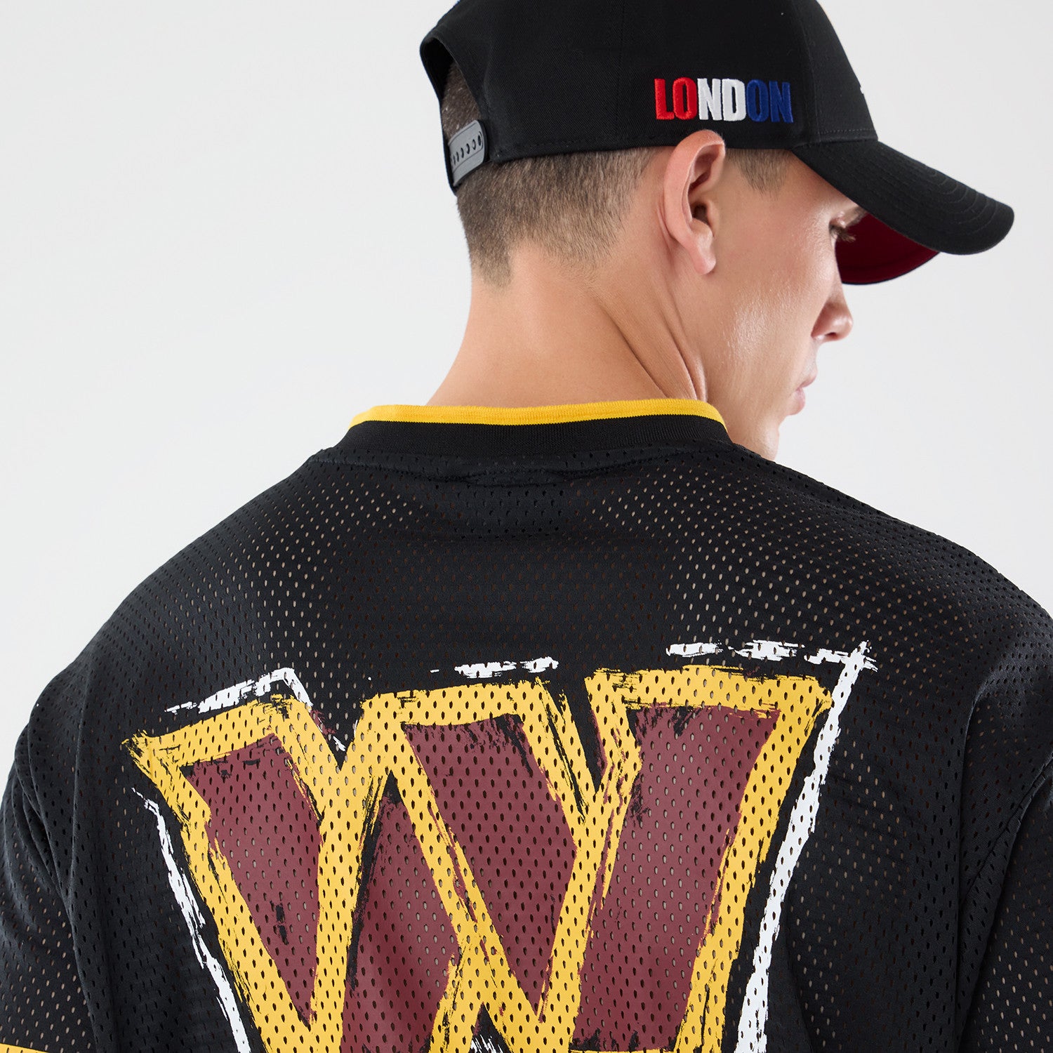 Washington Commanders New Era 2026 London Game NFL Backprint Mesh Trikot Schwarz