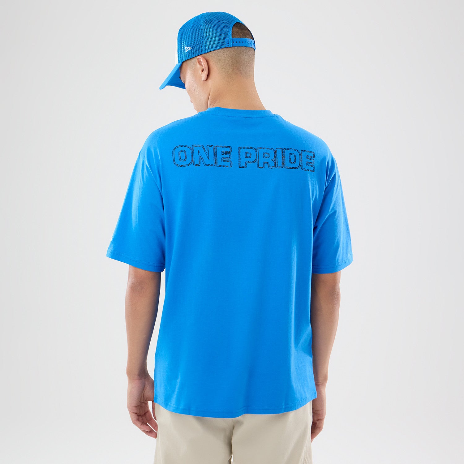 Detroit Lions New Era 2026 München Game Backprint NFL T-Shirt Blau