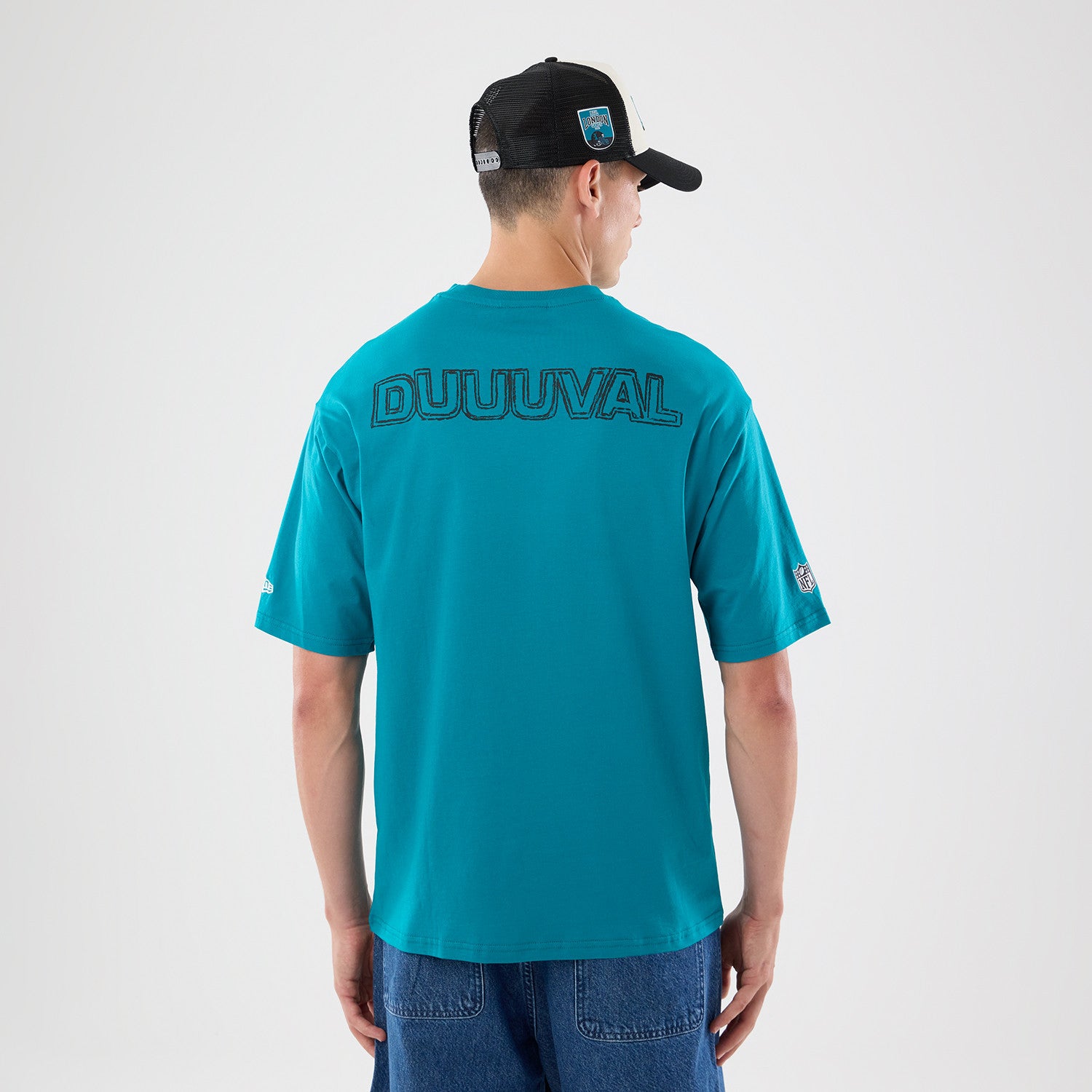 Jacksonville Jaguars New Era 2026 London Game Backprint NFL T-Shirt Türkis