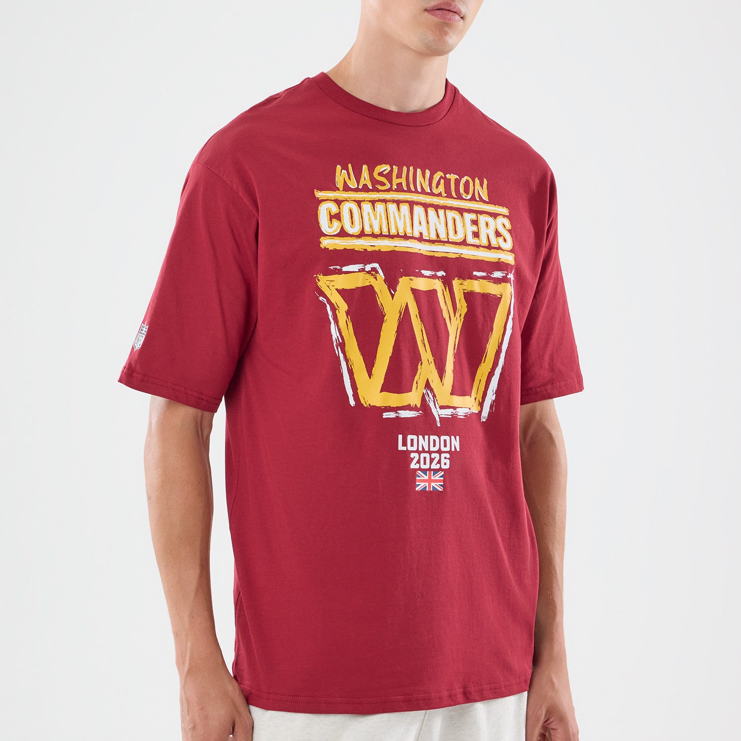 Washington Commanders New Era 2026 London Game Backprint NFL T-Shirt Rot