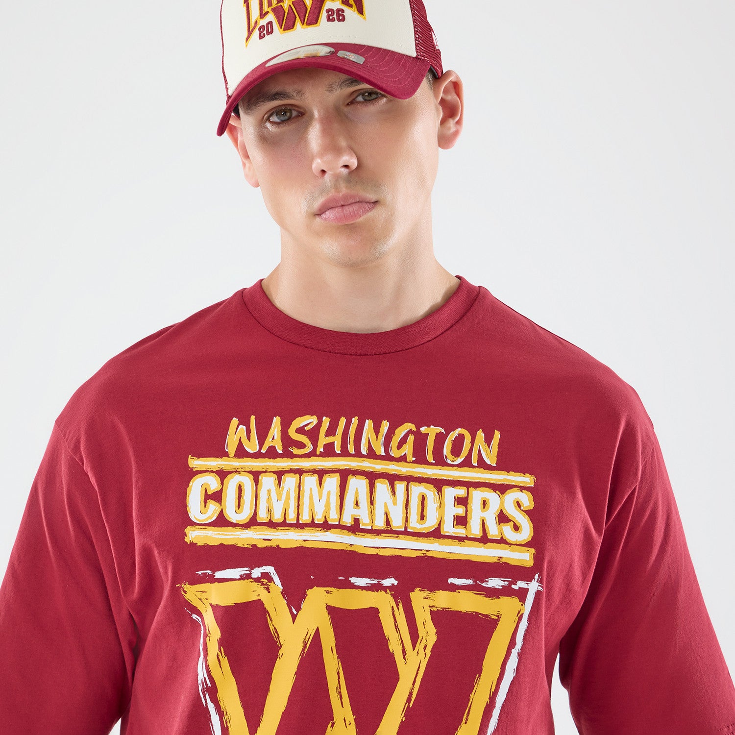 Washington Commanders New Era 2026 London Game Backprint NFL T-Shirt Rot