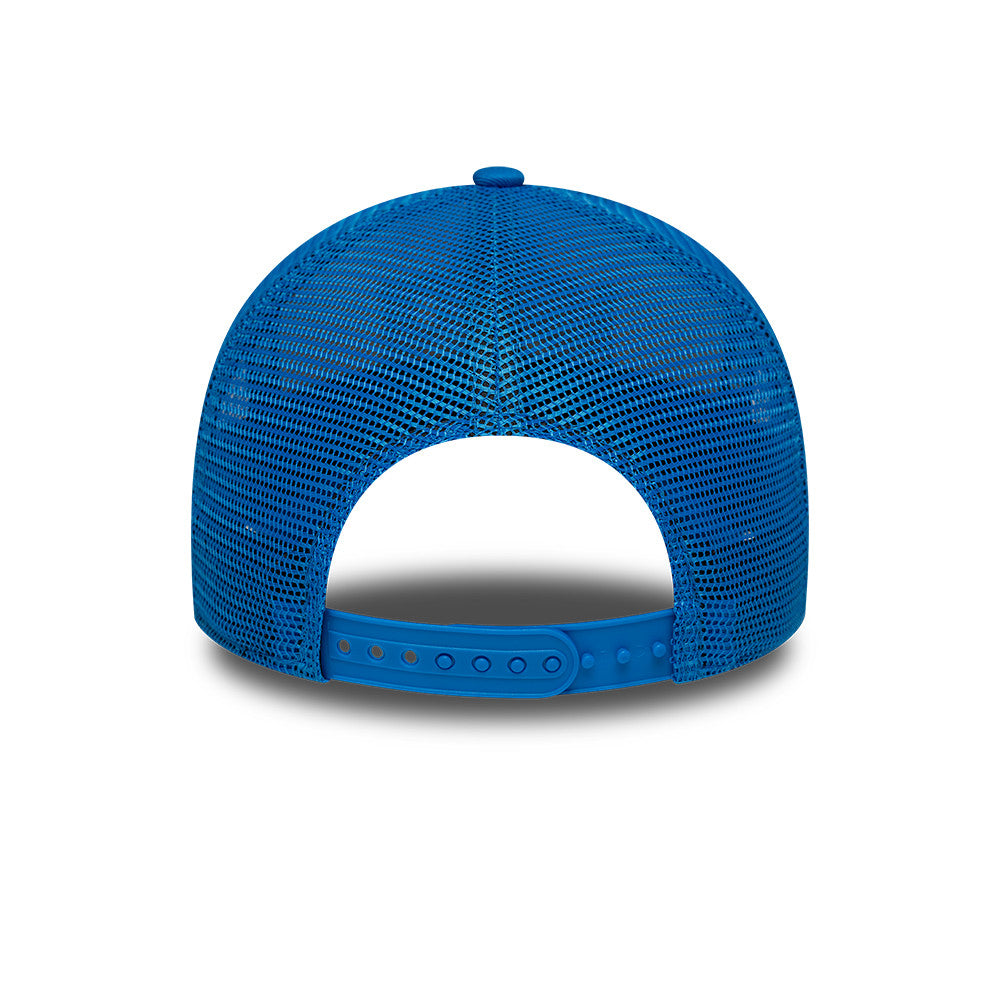 Detroit Lions New Era 2026 München Game 9FORTY A-Frame Trucker NFL Cap Blau