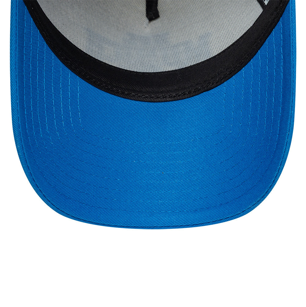 Detroit Lions New Era 2026 München Game 9FORTY A-Frame Trucker NFL Cap Blau
