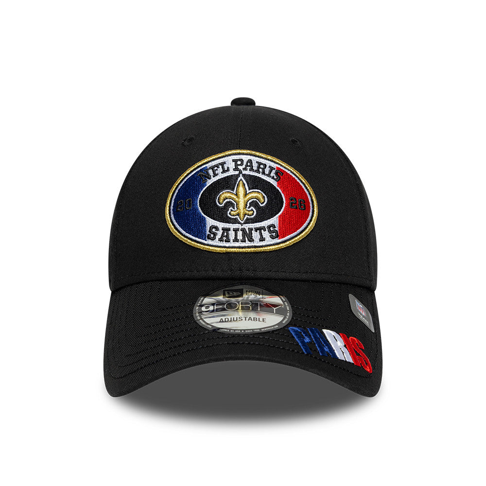 New Orleans Saints New Era 2026 Paris Game 9FORTY Snapback NFL Cap Schwarz