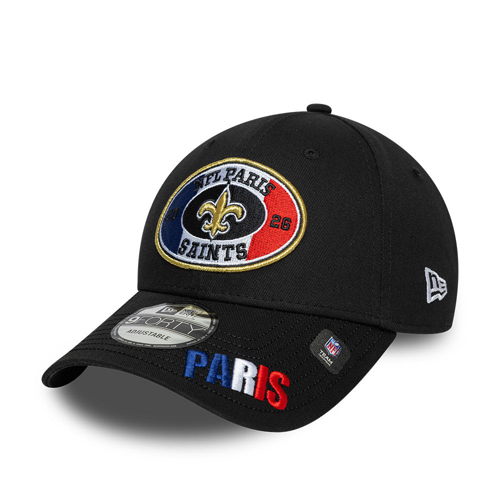 New Orleans Saints New Era 2026 Paris Game 9FORTY Snapback NFL Cap Schwarz