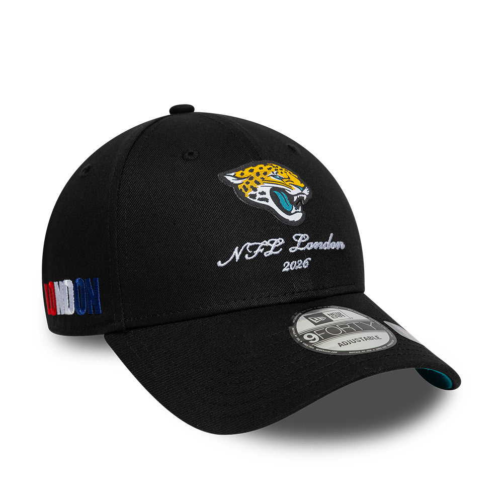 Jacksonville Jaguars New Era 2026 London Game Script 9FORTY Snapback NFL Cap Schwarz