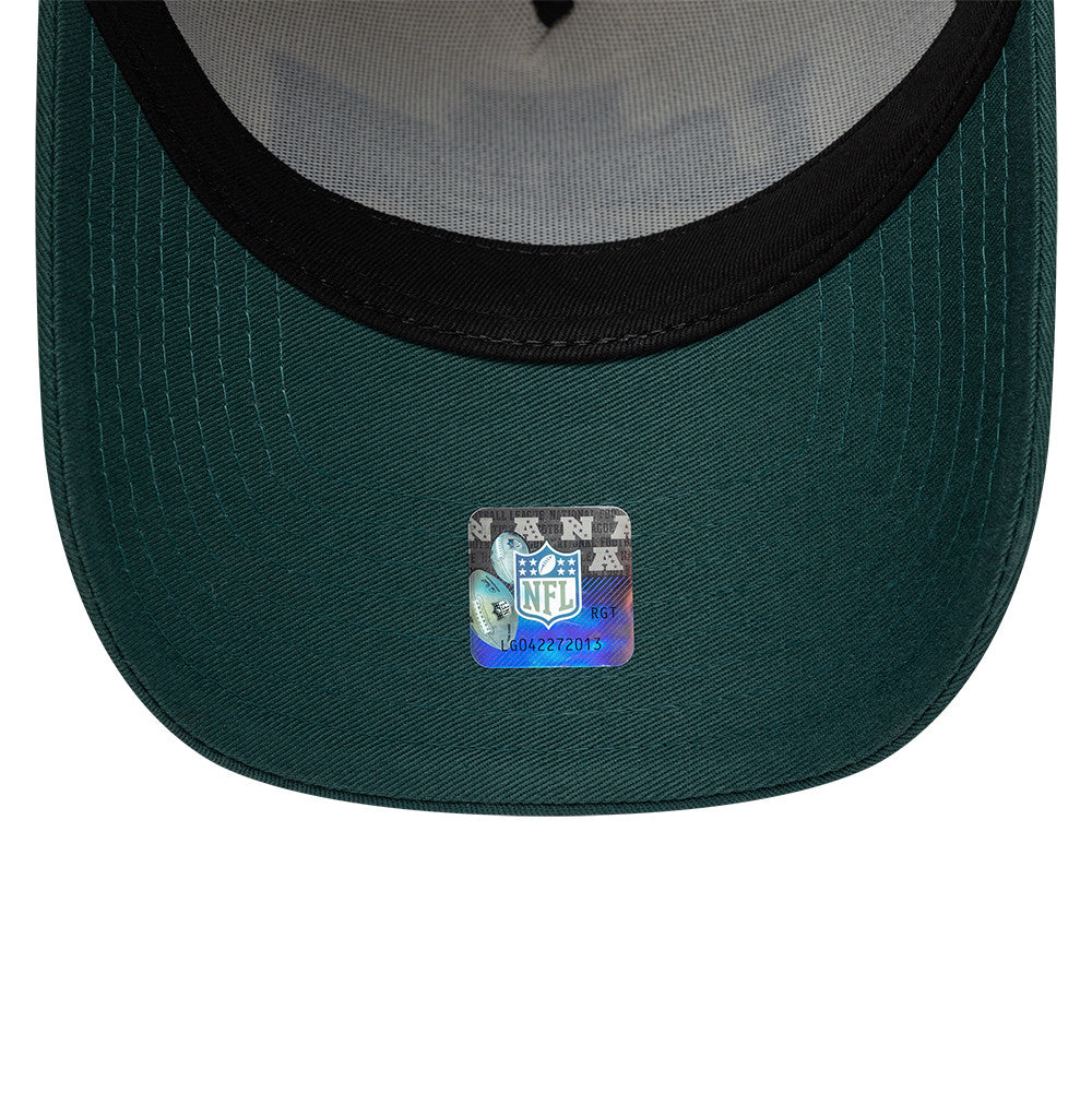 Philadelphia Eagles New Era 2026 London Game 9FORTY A-Frame Trucker NFL Cap Grün