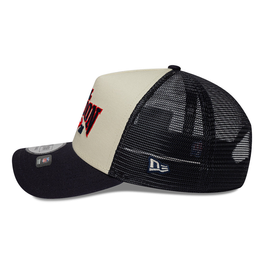 Houston Texans New Era 2026 London Game 9FORTY A-Frame Trucker NFL Cap Navy Blau