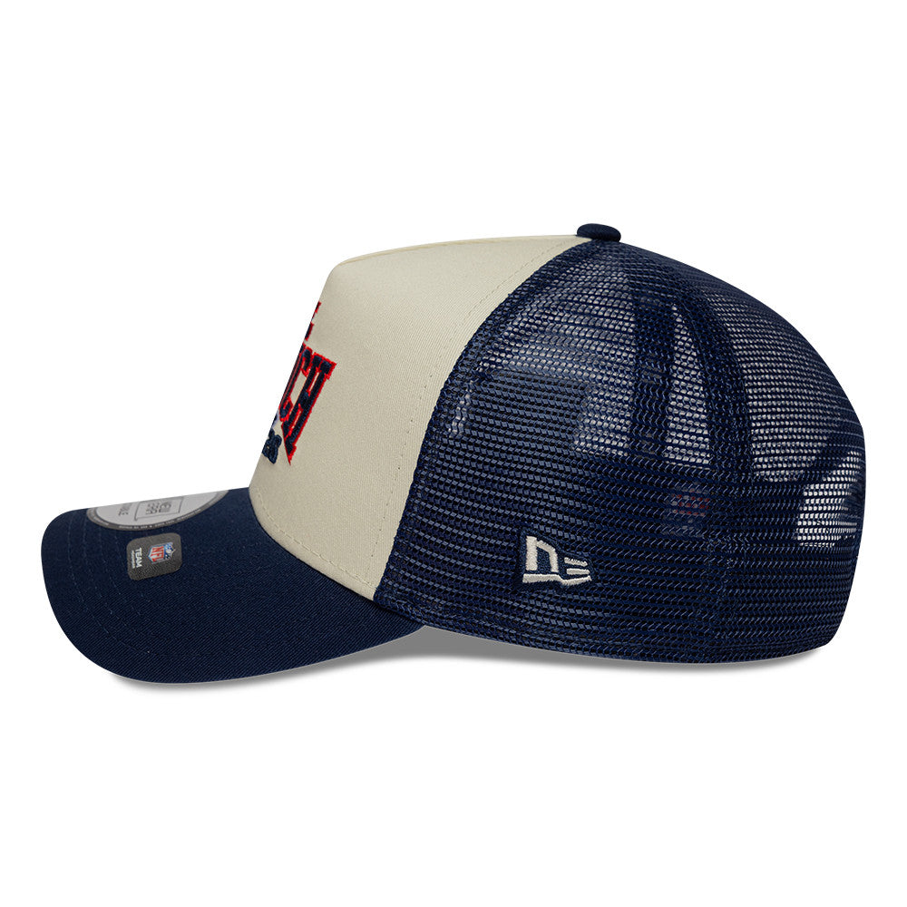 New England Patriots New Era 2026 München Game 9FORTY A-Frame Trucker NFL Cap Navy Blau