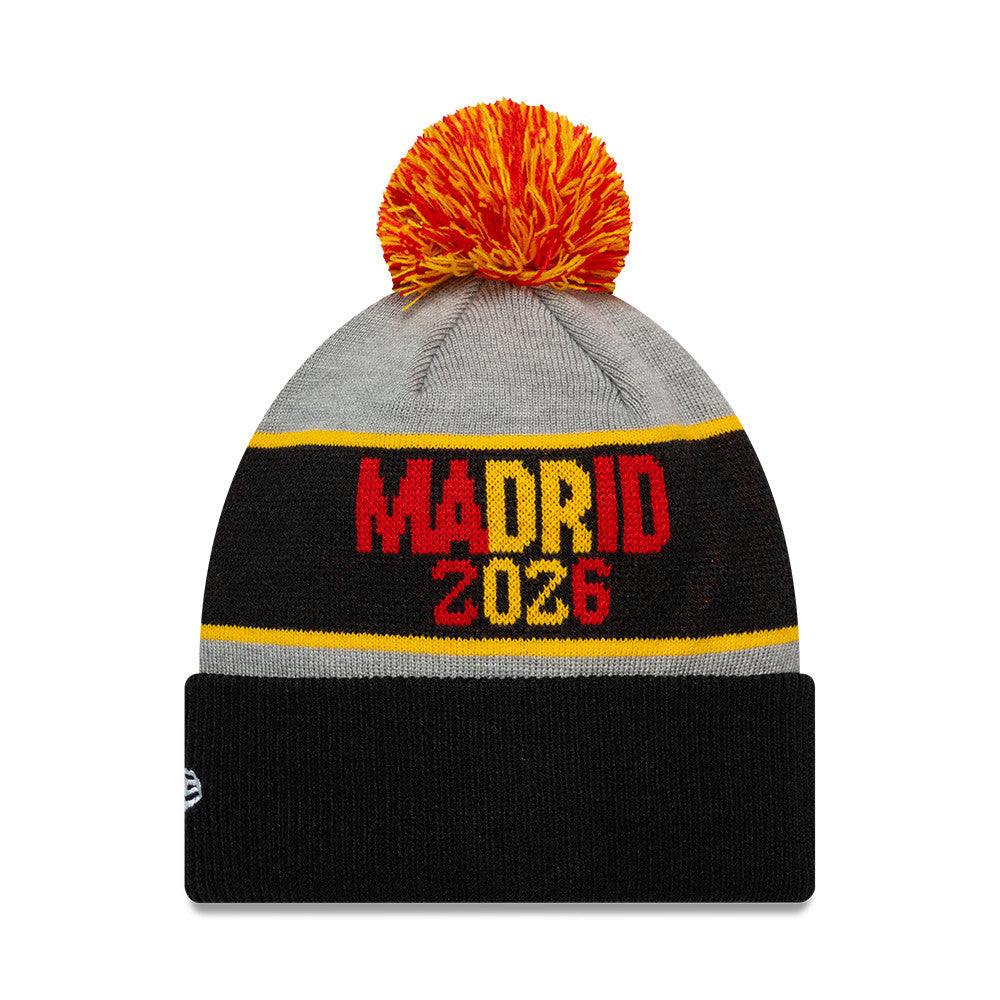 2026 Madrid Game Cincinnati Bengals VS. Atlanta Falcons New Era NFL Cuff Knit Beanie Schwarz