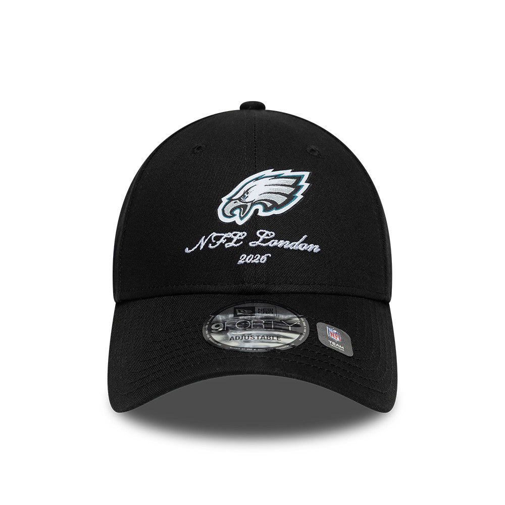Philadelphia Eagles New Era 2026 London Game Script 9FORTY Snapback NFL Cap Schwarz