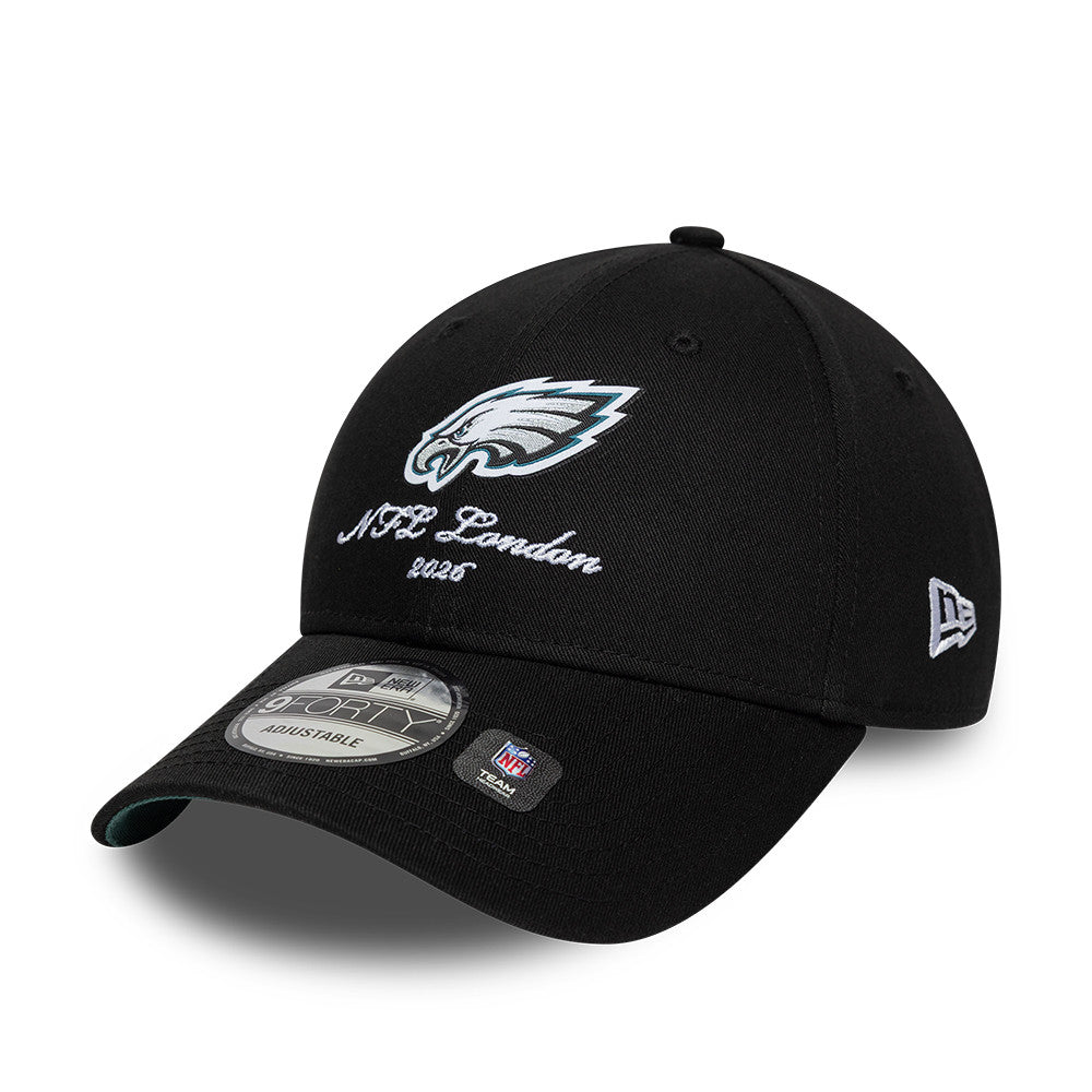 Philadelphia Eagles New Era 2026 London Game Script 9FORTY Snapback NFL Cap Schwarz