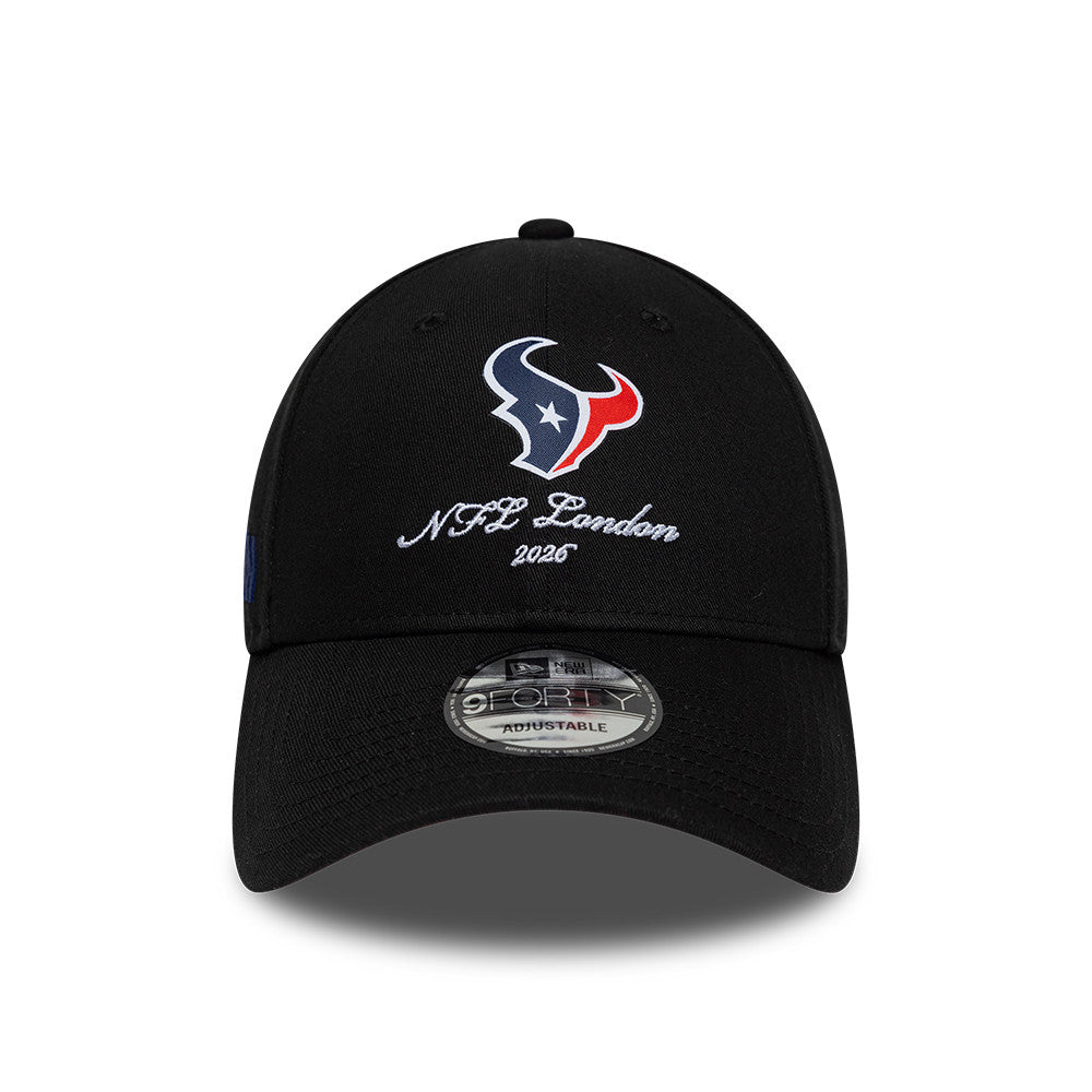 Houston Texans New Era 2026 London Game Script 9FORTY Snapback NFL Cap Schwarz