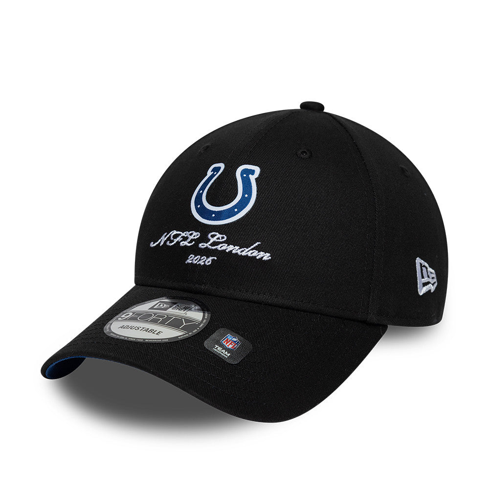 Indianapolis Colts New Era 2026 London Game Script 9FORTY Snapback NFL Cap Schwarz