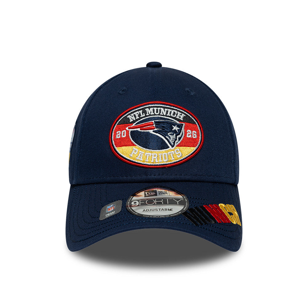 New England Patriots New Era 2026 München Game 9FORTY Snapback NFL Cap Navy Blau