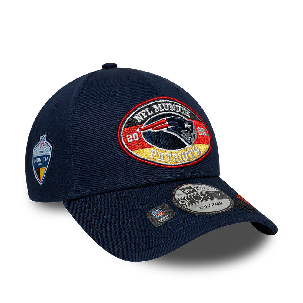 New England Patriots New Era 2026 München Game 9FORTY Snapback NFL Cap Navy Blau