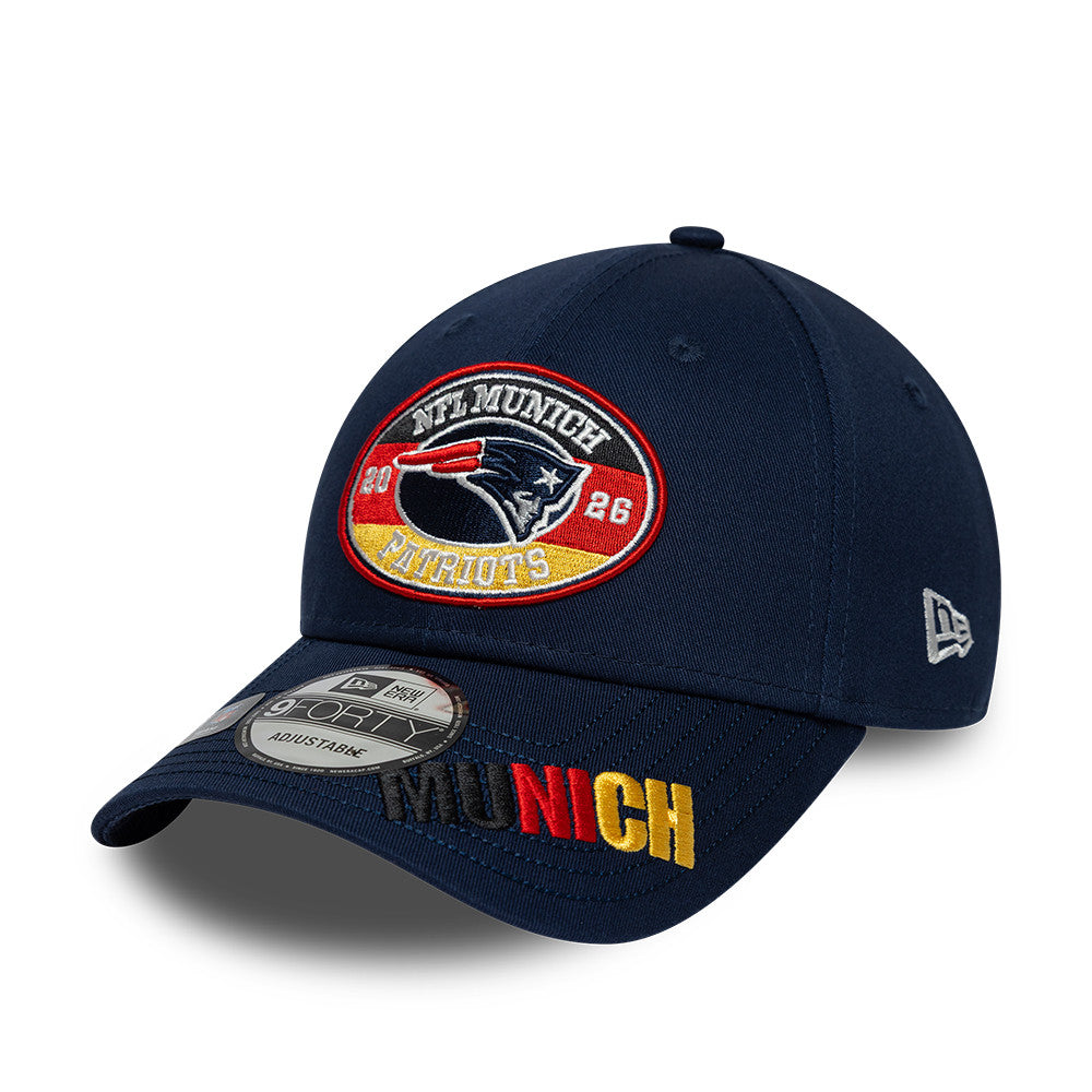New England Patriots New Era 2026 München Game 9FORTY Snapback NFL Cap Navy Blau